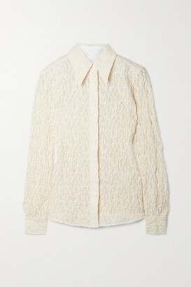 Victoria Beckham - Cotton-blend Cloqué Shirt - Cream