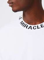 Thumbnail for your product : Topman AAA White Miracle Print Turtle Neck Longline T-Shirt