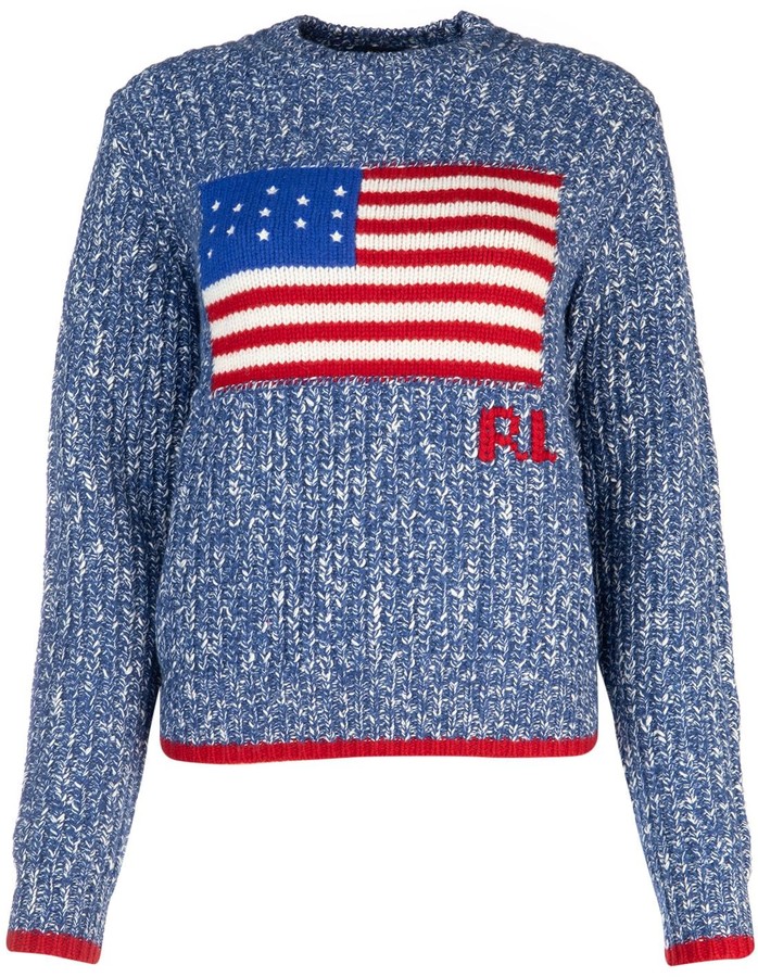 Polo Ralph Lauren American Flag Intarsia Sweater - ShopStyle