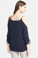 Thumbnail for your product : MICHAEL Michael Kors Chain Strap Cold Shoulder Top