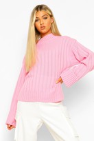 Thumbnail for your product : boohoo Tall Wide Rib Turn Up Cuff Sweater
