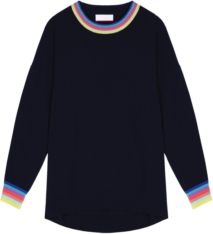 Cocoa Cashmere London Samara Cashmere Jumper Navy ShopStyle