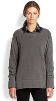 Thumbnail for your product : Current/Elliott The Stadium Side-Zip Oversized Cotton Sweatshirt