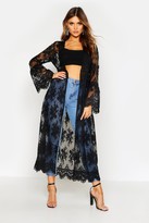 Thumbnail for your product : boohoo Flare Sleeve Lace Maxi Kimono