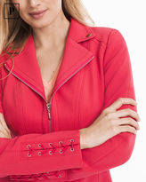 Thumbnail for your product : White House Black Market Petite Lace-Up Detail Moto Jacket