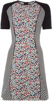 Thumbnail for your product : Sportmax Code Miranda short sleeve floral strip flare dress