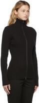 Thumbnail for your product : AMOMENTO Black Rib Knit High Neck Cardigan