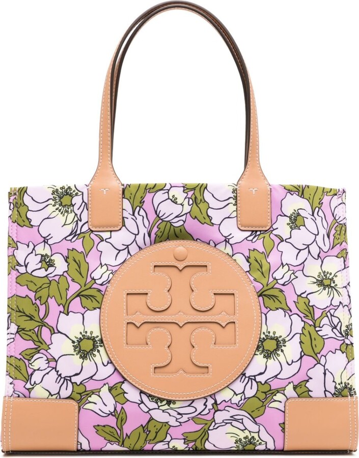 Tory Burch Floral Print Leather Kensington Tote Tory Burch
