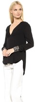 Thumbnail for your product : Thakoon Long Sleeve Drape Front Top