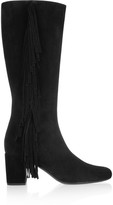 Thumbnail for your product : Saint Laurent Fringed suede knee boots