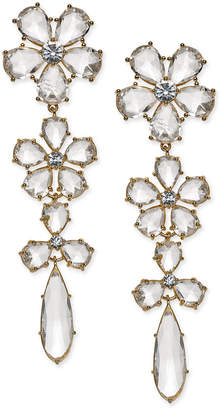 Kate Spade 14k Gold-Plated Crystal Flower Linear Drop Earrings