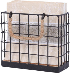 Gracie Oaks Farmhouse Napkin Holder, Rustic Tissue Dispenser, Freestanding Paper Hand Towel Caddy, Vintage Cocktail Napkin Tray Decor For Kitchen, Countertop, Din