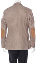 Thumbnail for your product : Brunello Cucinelli Suede-Accented Striped Sport Coat
