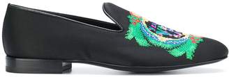 Versace embroidered logo loafers