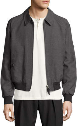 Tom Ford Zip-Front Wool Bomber Jacket, Gray