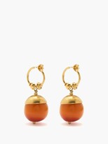 Thumbnail for your product : Katerina Makriyianni Amber Resin & Gold-vermeil Hoop Earrings - Orange Gold