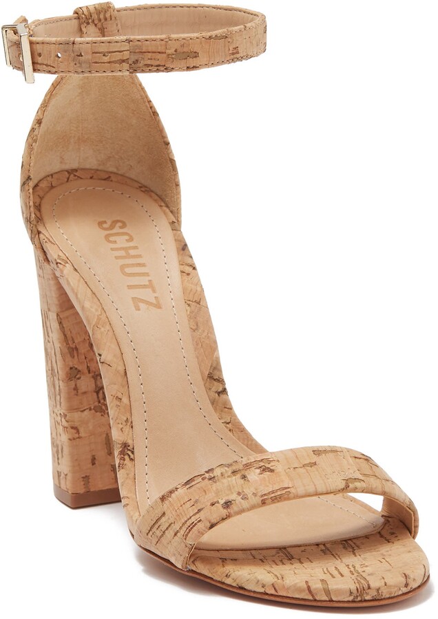 cork ankle strap sandals