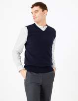 Thumbnail for your product : M&S CollectionMarks and Spencer Pure Lambswool Sleeveless V-Neck Jumper