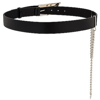 The Attico Leather Chain Detail Belt in Black Womens Accessories Belts 
