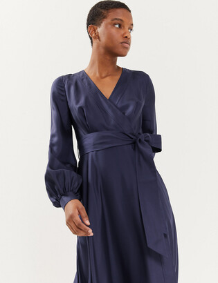Marks and Spencer Pure Silk Blouson Sleeve Maxi Wrap Dress