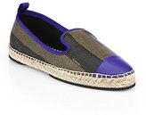 Thumbnail for your product : Fendi Junia Striped Leather Espadrille Flats