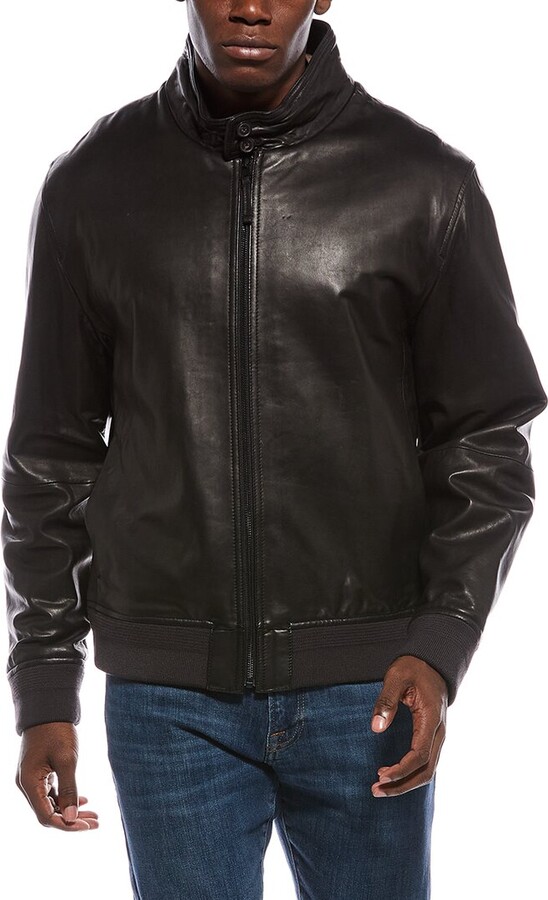 Vince Harrington Leather Bomber Jacket
