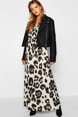 boohoo Leopard Print Maxi Shirt Dress