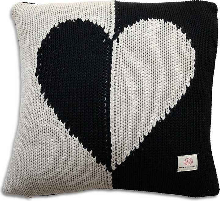 Pink Lemonade Dual Hearts Cushion Pillow, 16 x 16
