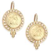 Thumbnail for your product : Temple St. Clair Angels Pave Diamond & 18K Yellow Gold Drop Earrings