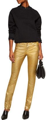 Etoile Isabel Marant Ellos High-Rise Metallic Coated Skinny Jeans