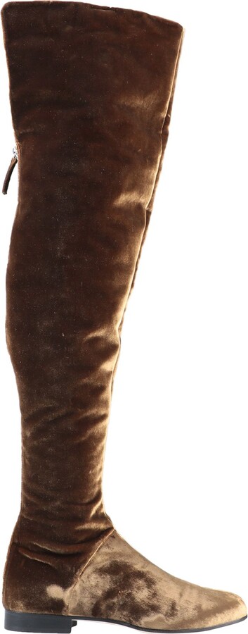 Flat Velvet Boots | Shop The Largest Collection | ShopStyle