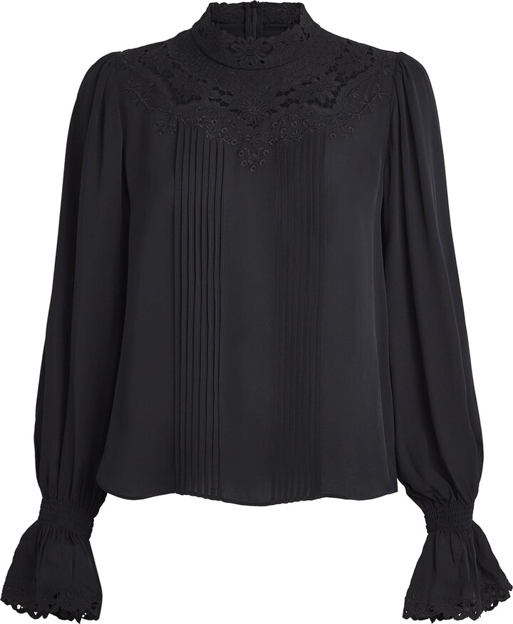 ME+EM Silk Embroidered Blouse