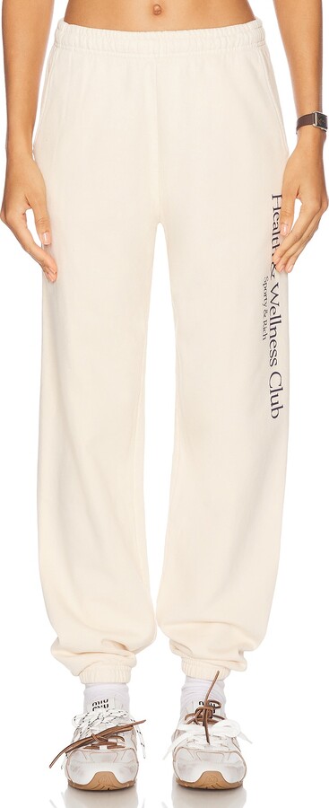 Sporty & Rich Health & Wellness Crest Sweatpant in Cream