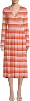 Thumbnail for your product : Stine Goya Alina Stripe Surplice A-Line Midi Dress