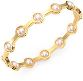 Thumbnail for your product : Majorica 5MM White Pearl Station Bangle Bracelet/Goldtone
