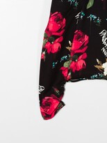 Thumbnail for your product : John Richmond Junior Floral Cropped Hoodie