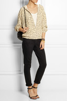 Thumbnail for your product : Equipment Vermont leopard-print washed-silk hooded top