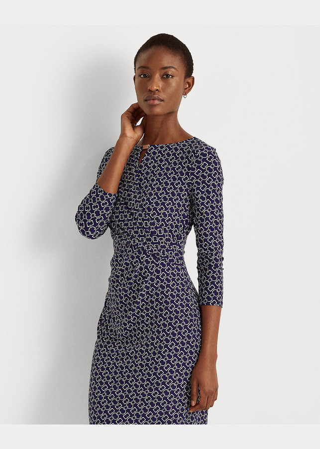 在庫有 ラルフローレン レディース ワンピース トップス Print Wrap Style Jersey Dress Blue Multi 最新人気 Sylvaniatownshippolice Com