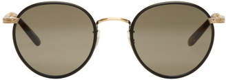 Garrett Leight Black and Gold Wilson Sunglasses