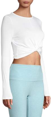 Beyond Yoga Reversible Twist Cropped Pullover