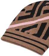 Thumbnail for your product : Fendi Kids FF motif intarsia-knit hat