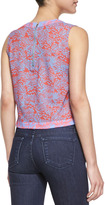 Thumbnail for your product : Neiman Marcus Cusp by Sleeveless Printed Crop Top, Pink