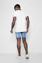 Thumbnail for your product : boohoo Mens Skinny Fit Paint Splatter Denim Shorts