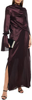 Thumbnail for your product : Roland Mouret Solera Draped Silk-blend Lamé Maxi Dress
