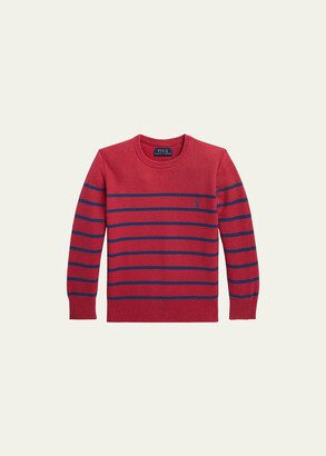 Ralph Lauren Kids Boy's Mesh Knit Striped Sweater, Size 2-4