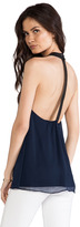 Thumbnail for your product : Alice + Olivia Haber Leather T Back Swing Tank