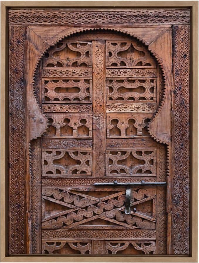 Sylvie Morocco Marrakech Door II by Golie Framed Canvas Culture Art Print 24 in. x 18 in.