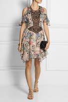 Thumbnail for your product : Anna Sui Floral-print silk-chiffon and embellished tulle mini dress