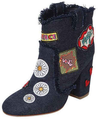 Laurence Dacade 95mm Patches Denim Ankle Boots