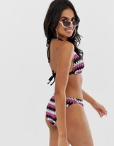 Thumbnail for your product : ASOS DESIGN chevron hipster bikini bottom in multi colour